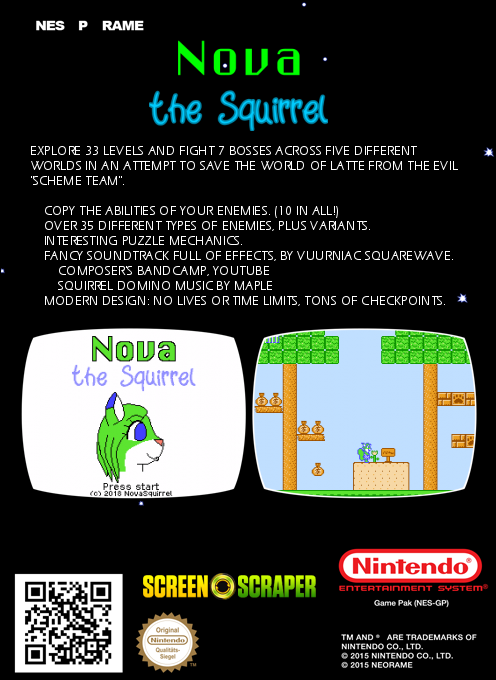 Nova The Squirrel (Homebrew) — Box back